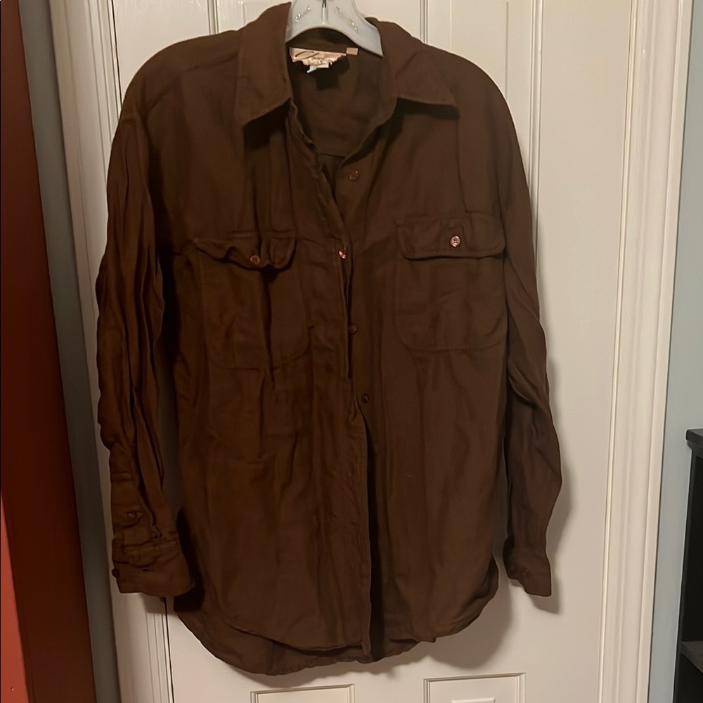 Men's 90s Vintage Brown Button-down